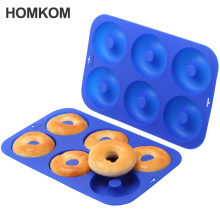 BSCI factory 6 cup FDA Silicone Donut Baking Pan/Non-Stick Donut Mold